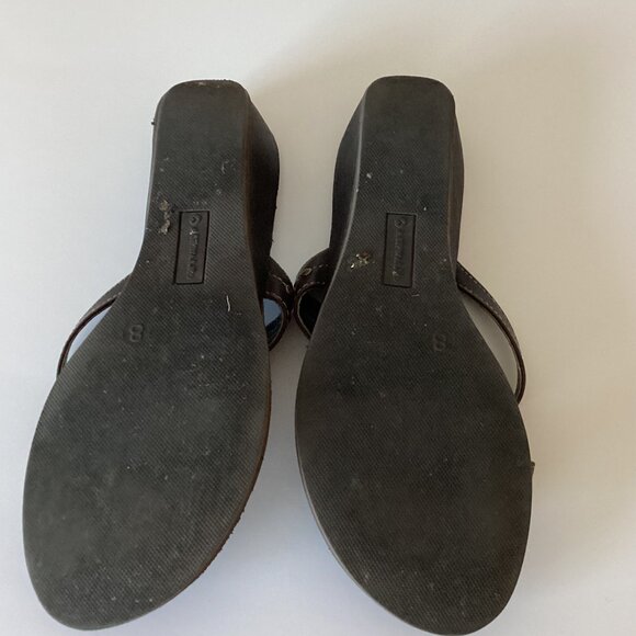 Airwalk Women's Brown Small Wedge Heel Slip-on Sandals Size 8 Open Toe - Picture 5 of 7